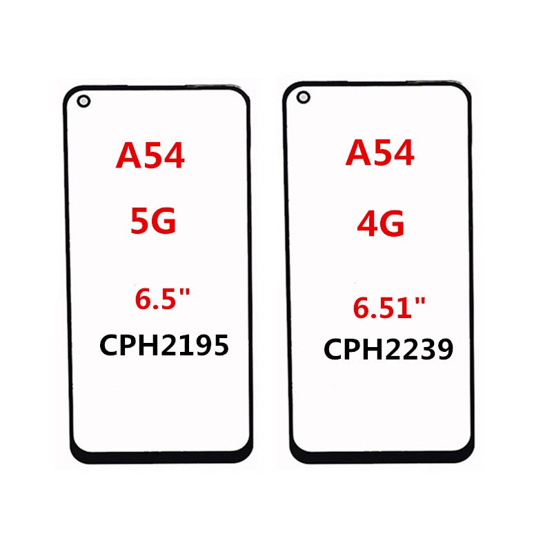 Front Screen For OPPO A31 A32 A33 A51 A51S A52 A53 A53S A54 A55 4G 5G Touch Panel LCD Display Out Glass Replace Part + OCA