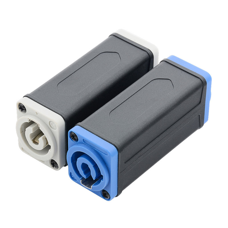 1pc LED PowerCon AC Coupler Adapter Extender connector Speakon Panel mount straight adapter Blue White
