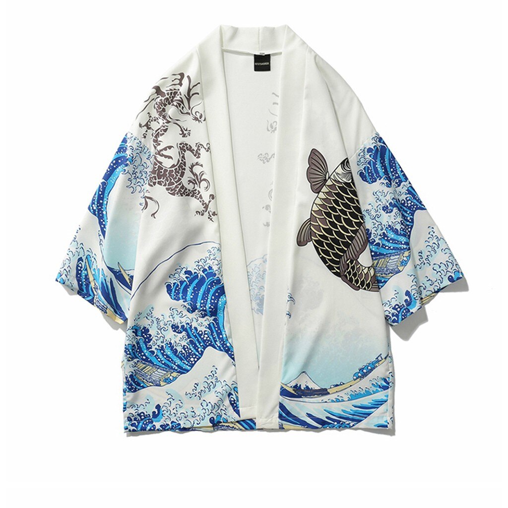 Kimono Cardigan Men Shirt Women Couple Blouse Men Tops Loose Printing Sunscreen Summer Coat Kimono Cardigan Mens Shirts camiseta