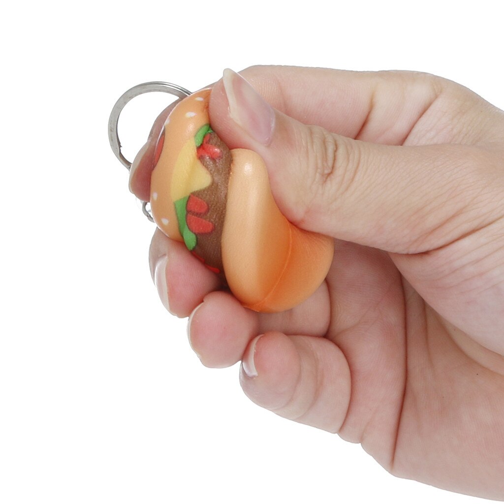 Relax toys squishy Kawaii Cartoon Hamburger Slow Rising Cream Scented Keychain Stress Relief Toys amusing