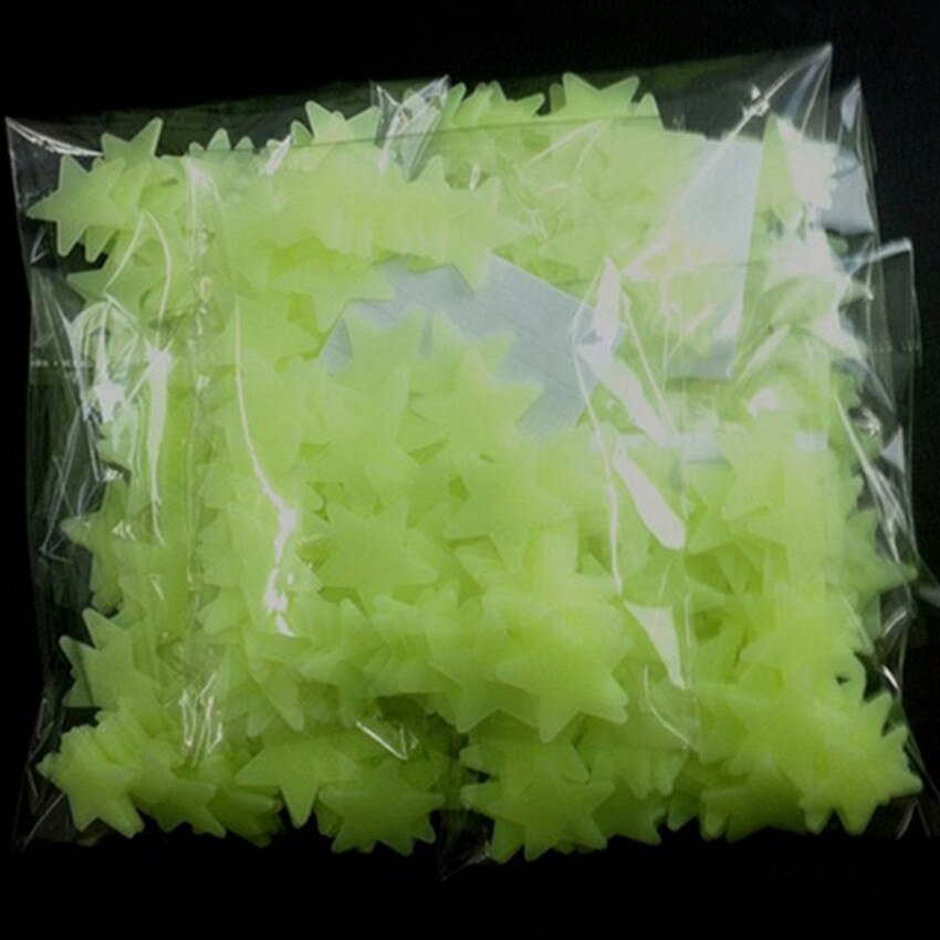 200 stuks kleurrijke ster stickers glow in the dark voor plafond
