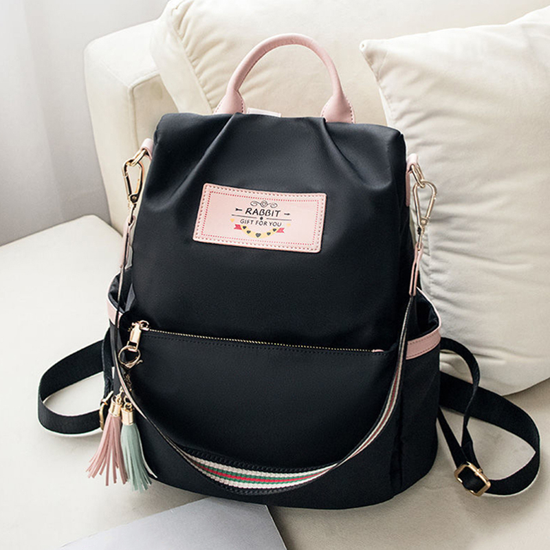 Neue frauen Schulter Tasche Große Kapazität Oxford Tuch Taschen Damen Rucksack Frau Farbe Tote Frauen Schulter Rucksäcke: Black