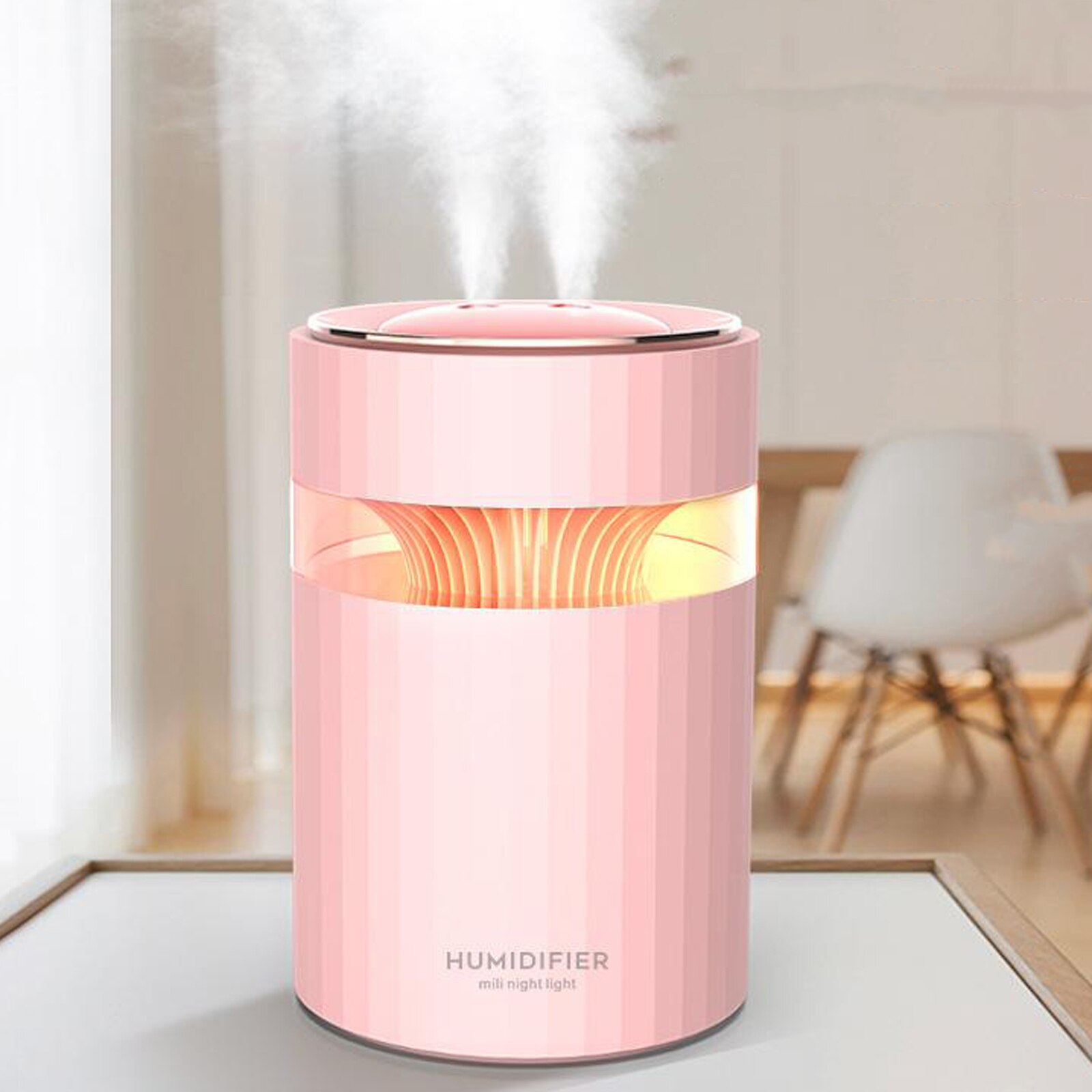 900Ml Luchtbevochtiger Etherische Olie Aroma Diffuser Mist Luchtreiniger Kantoor Tafelblad: Pink
