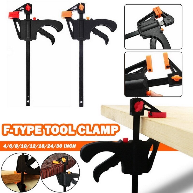 4/6/8/10/12/18 inch,1/2pcs Woodworking Bar F Clamp Clip Hard Grip Quick Ratchet Release DIY Carpentry Hand Vise Tool