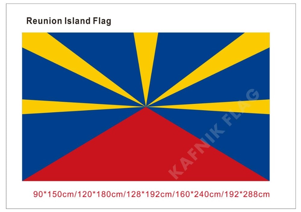KAFNIK,Reunion Island Flag 90*150cm/128*192cm/192*288cm (2*3ft/3*5ft) for Event/party/home Decorative