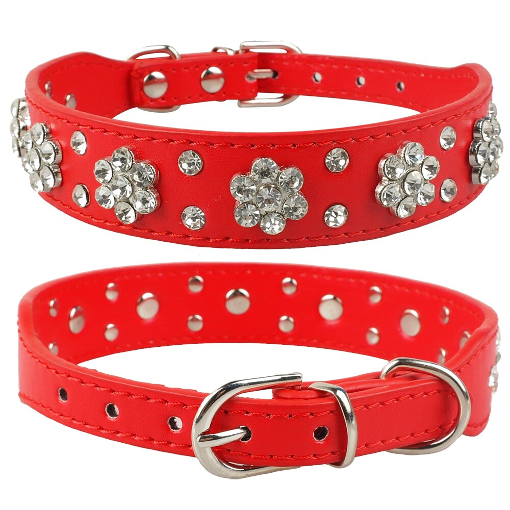 rhinestone pigg skinnhalsbånd krystall kjæledyr hundehalsbånd til små mellomstore hunder rosa rød blå svart