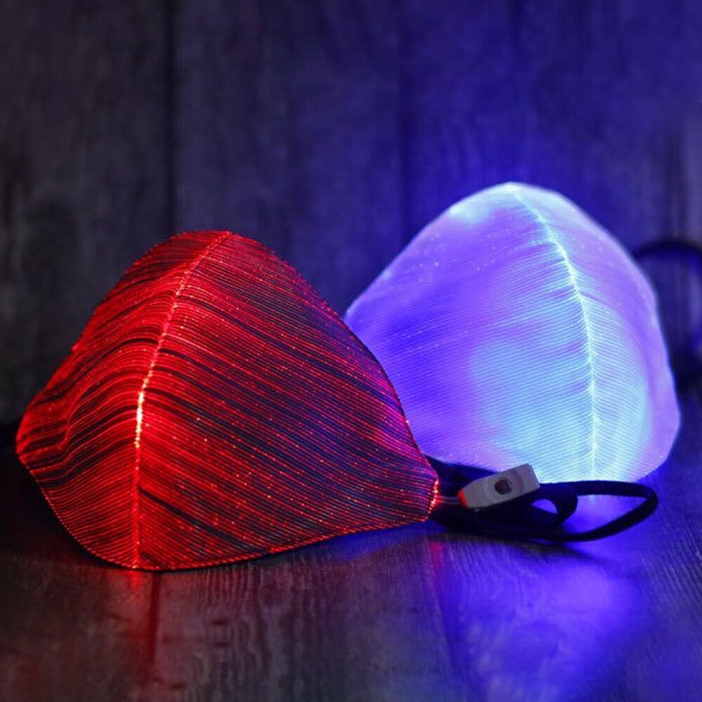 LED clignotant masque coloré lumière lumineuse pour hommes femmes Rave masques musique fête noël Halloween éclairer masque fête décor