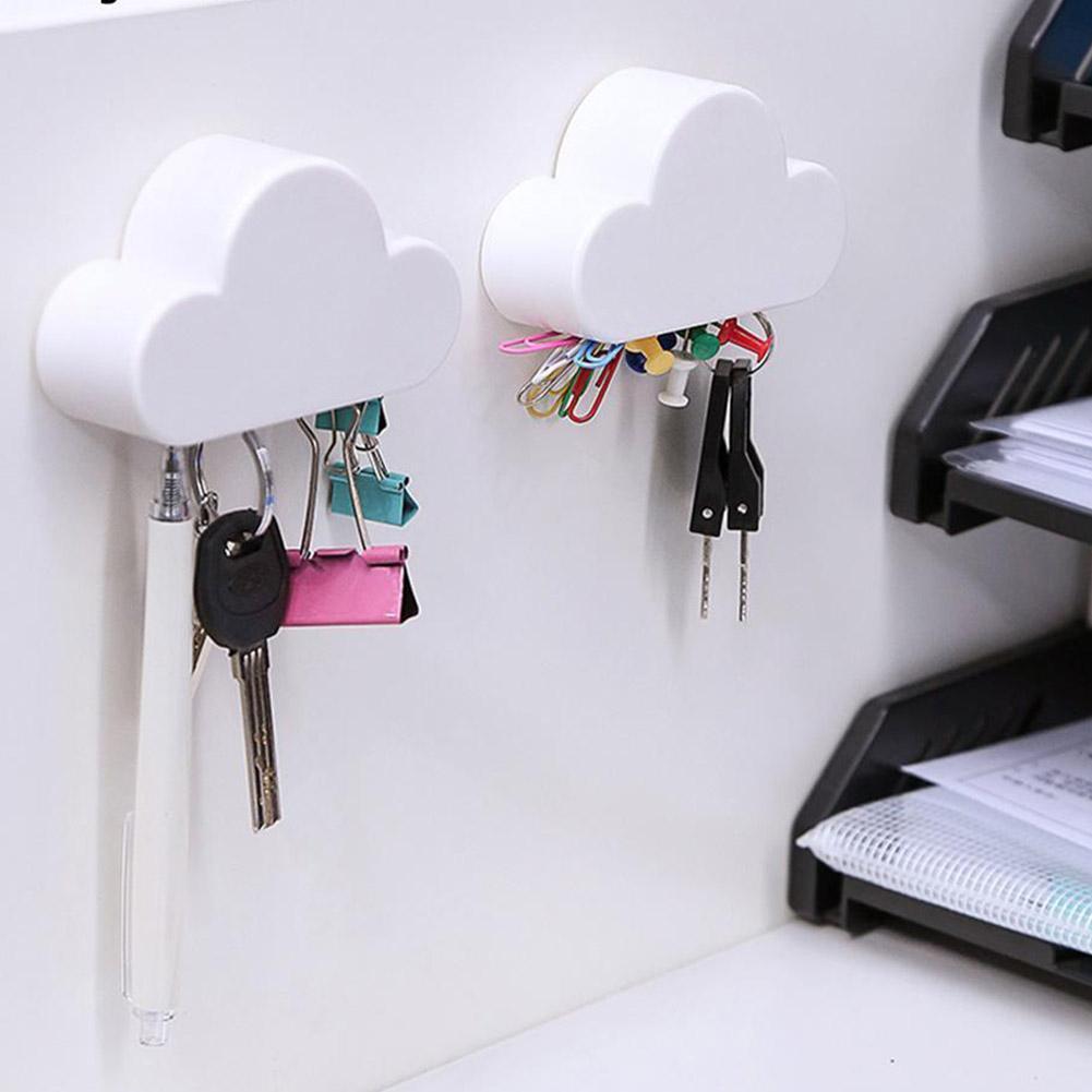 Cloud Sleutelhouder Cloud Vorm Magnetische Sleutel Muur Haken Veilig Toetsen Opslag Veilig Thuis Muur Gemonteerde Rack h9Y0