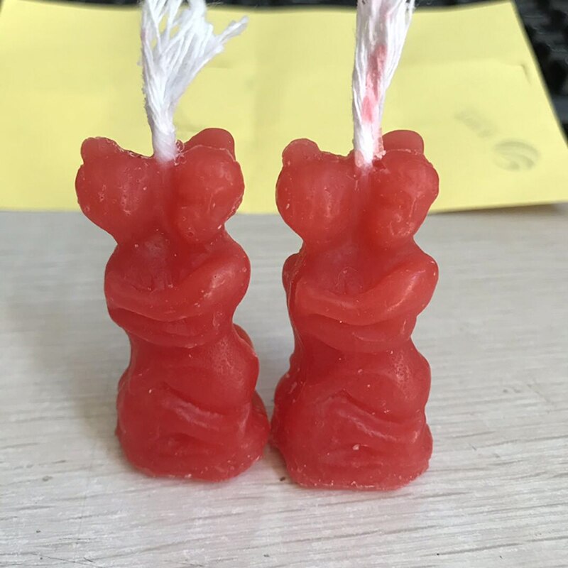 Mini velas decorativas de 2,5x5cm, velas Rojas hechas a mano para parejas, para fiestas y bodas