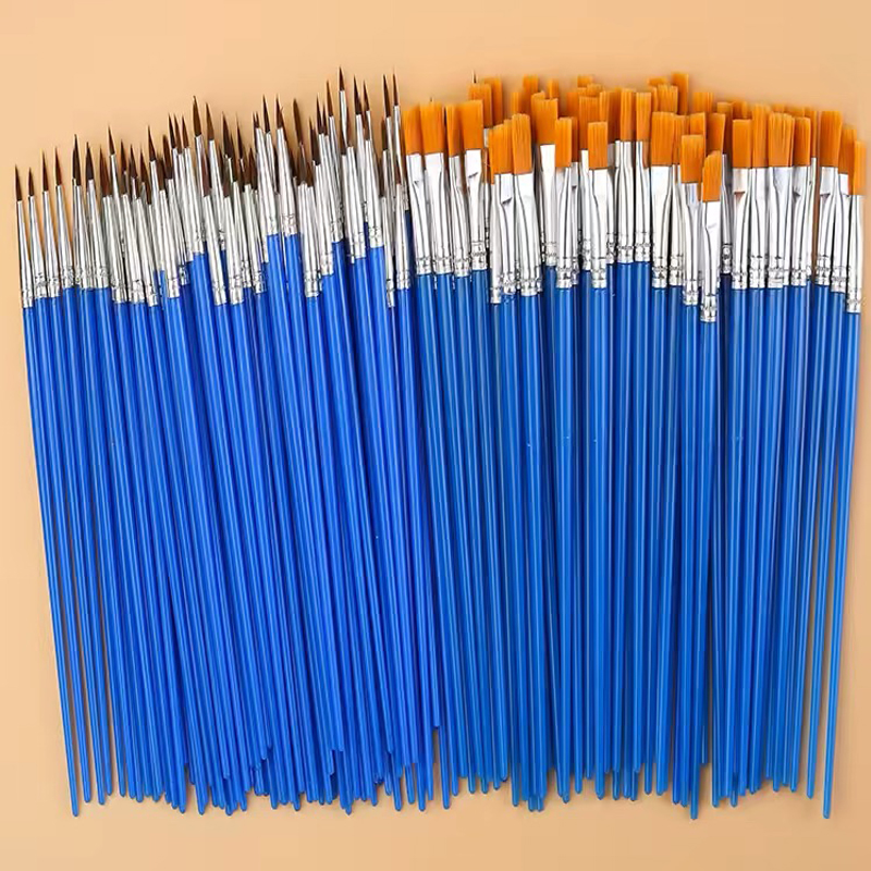10/20/50pz pennelli per pittura impostato arte il giro / piatto Brushs nylon pennelli per capelli penna per olio acrilico acquerello arte forniture
