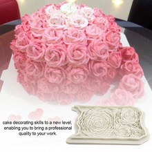 Rose Geplooide Bloem Fondant Cake Silicone Mold Velg Bakken Decoratie Rose Bloemen Siliconen Mal Bruidstaart Decoreren Gereedschappen Ca