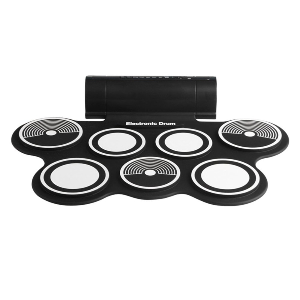Draagbare Elektronische Drum Digitale USB 7 Pads Roll up Drum Set Siliconen Elektrische Drum Pad Kit Met DrumSticks Voetpedaal