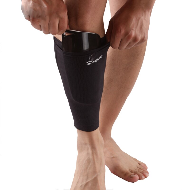 FußBall Schienbein Wachen Kalb Unterstützung Schutz FußBall Schienbein Wachen Torwart FußBall Bein Ärmel Schutz Pads Socken mit schild