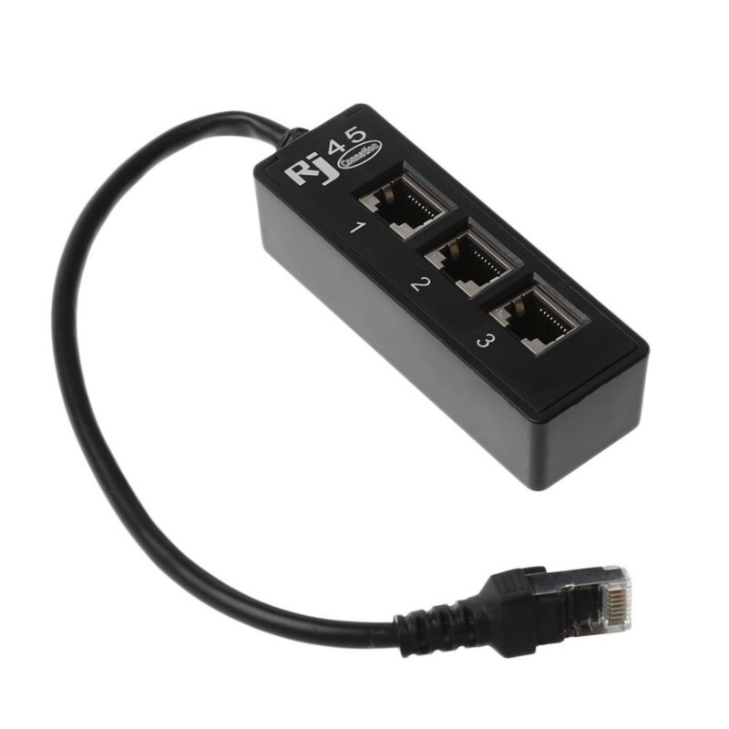 RJ45 Katten Ethernet Kabel Splitter Adapter Kabel 1 Male Naar 3 Vrouwelijke Poort Lan Kabel Ethernet Converter Accessoires Voor Lan TXTB1: Default Title