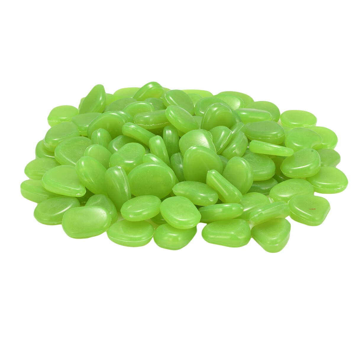 100 stk hage glød i mørk dekor lysende dekorative steiner småstein utendørs akvarium dekorasjon steiner akvarium blanding farge: Gn