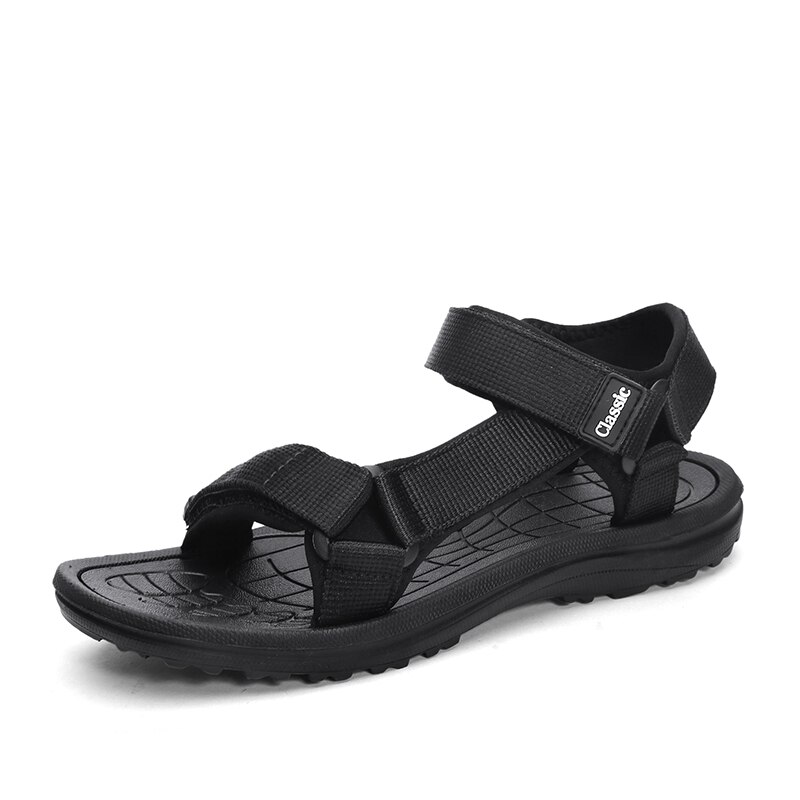 Zomer Man Sandalen Outdoor Mode Schoenen Sandaal voor Mannen Comfortabele Strand Sandaal Heren Schoenen Casual Heren Sandalen: Black / 8.5