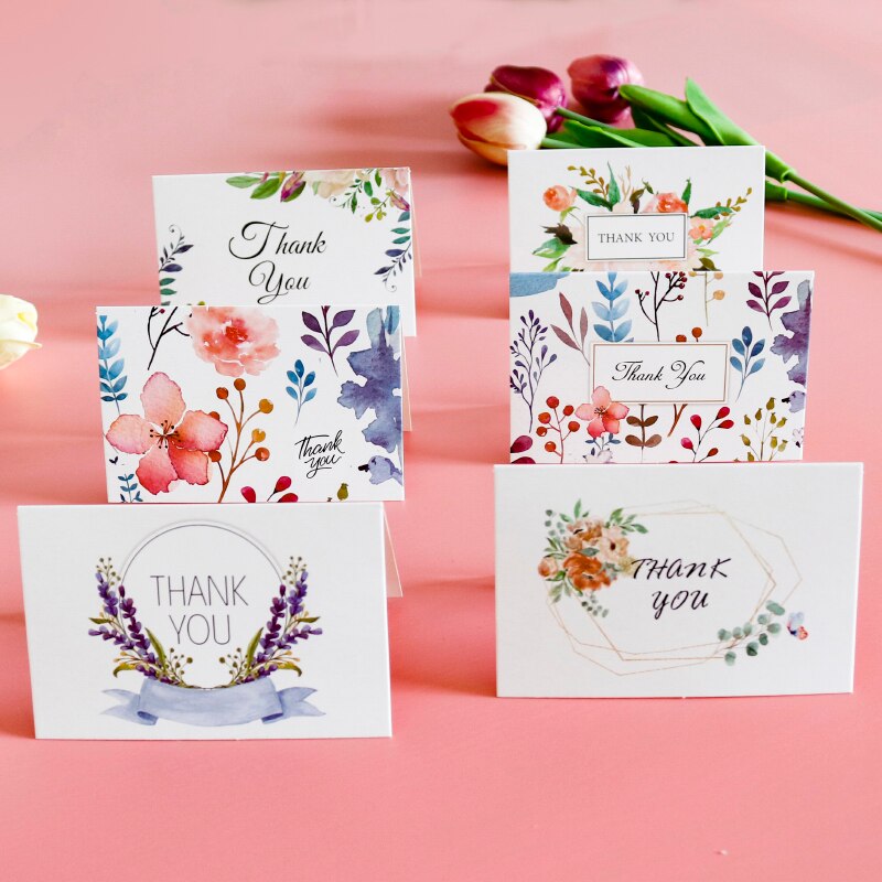 6setzt Blumen- danke Karte Hochzeit Party Einladung Gruß Umschläge Karten DIY leer Innen Klapp Schreibwaren Nachricht Karte