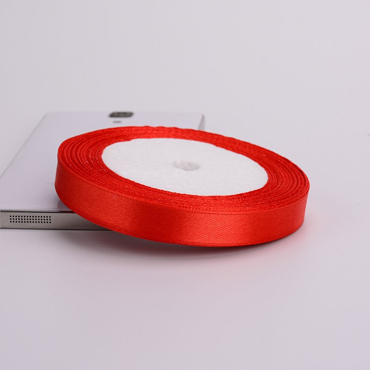 Red Satin Ribbon 25 Yards 6mm-75mm Packing Material DIY Bow Craft Decor Wedding Party Decor Wrapping Scrapbooking Supplies: 12mm Red