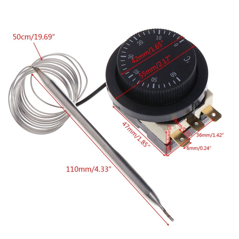250V/380V 16A 0-60℃ Temperature Control Switch Capillary Thermostat Controlled