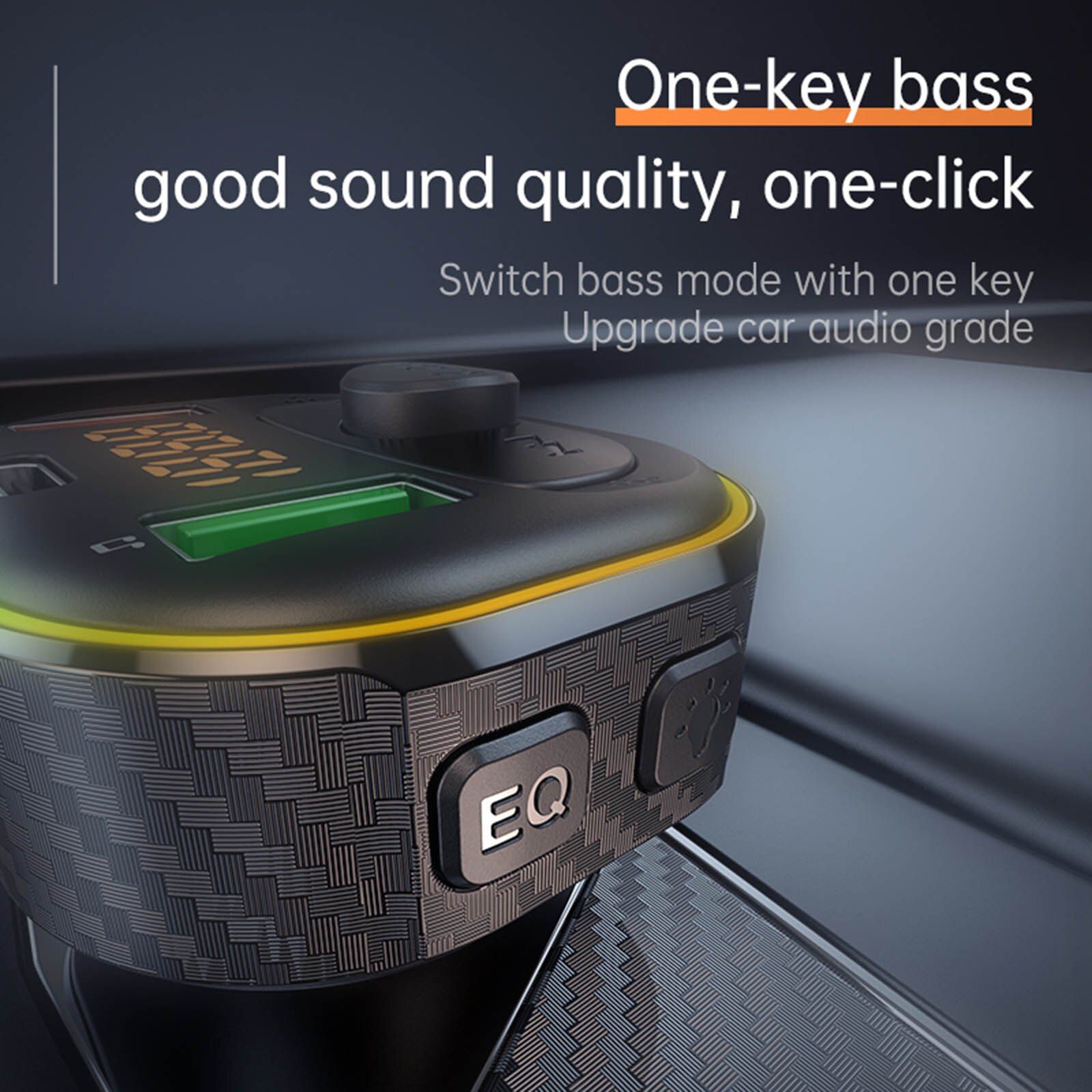 LED Backlit Bluetooth-compatible FM Transmitter Car MP3 USB+Type C 5V Charger Compatible with 12-24V Vehicles Durable