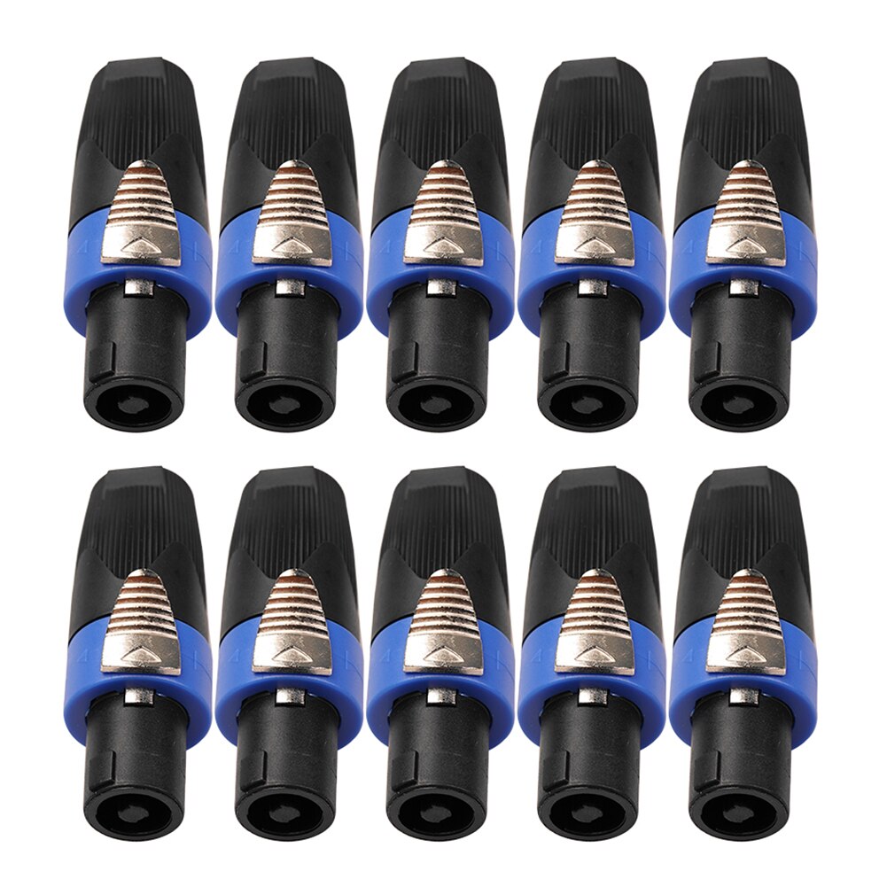 4 Pole Connector Plug Speaker Audio Cable Plug Adapter Female Jack Accessories for Neutrik NL4FC NL4FX NLT4X NL2FC: 10pcs