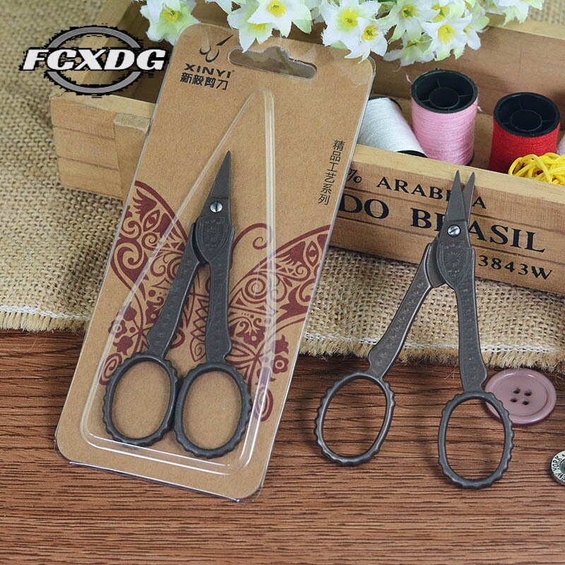 Stainless Steel Antique Needlework Scissors European Style Retro Sewing Thread Scissors Sewing Tools Cross Stitch Scissors Yarn