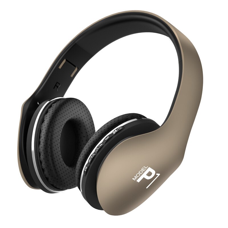 P1 Wireless Bluetooth Headset Subwoofer Headphone Stereo Wireless High Fidelity Large Headphone Charging Fast Portable Headp: Gold