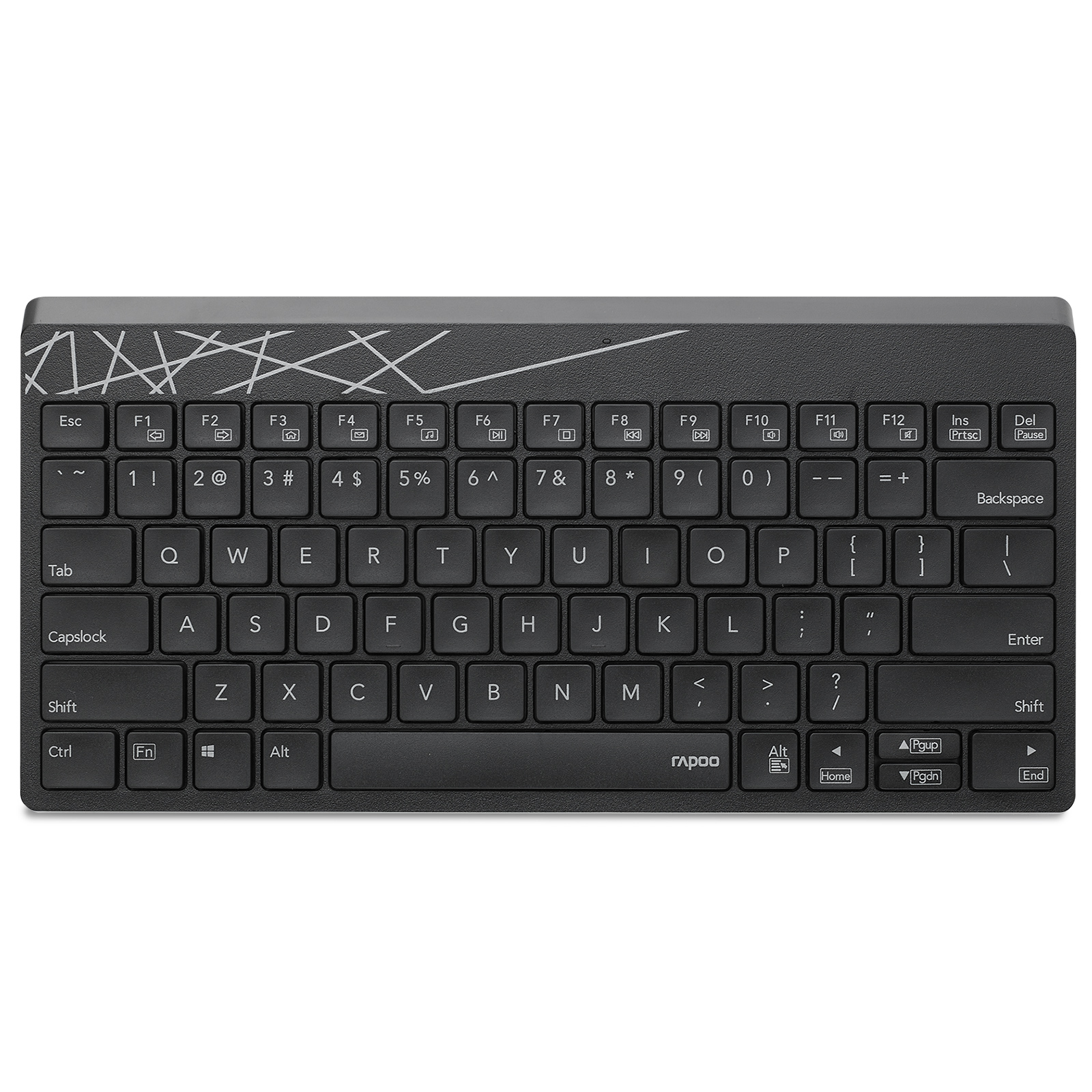 RAPOO K800 2.4G Wireless Keyboard Silent Mini Compact Keyboards for Computer Desktop PC Laptop Travel Business Plug and Go: black