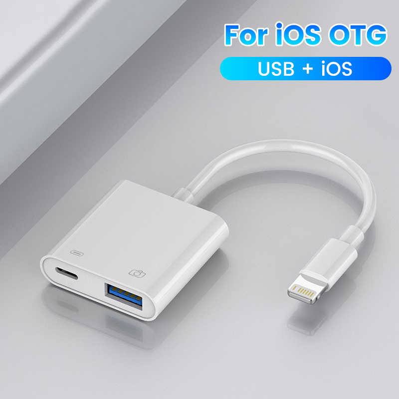 Elough OTG Adapter do iPhone 15 Lightning Male do USB 3.0 Adapter do szybkiego ładowania danych Adapter USB do iPada: green