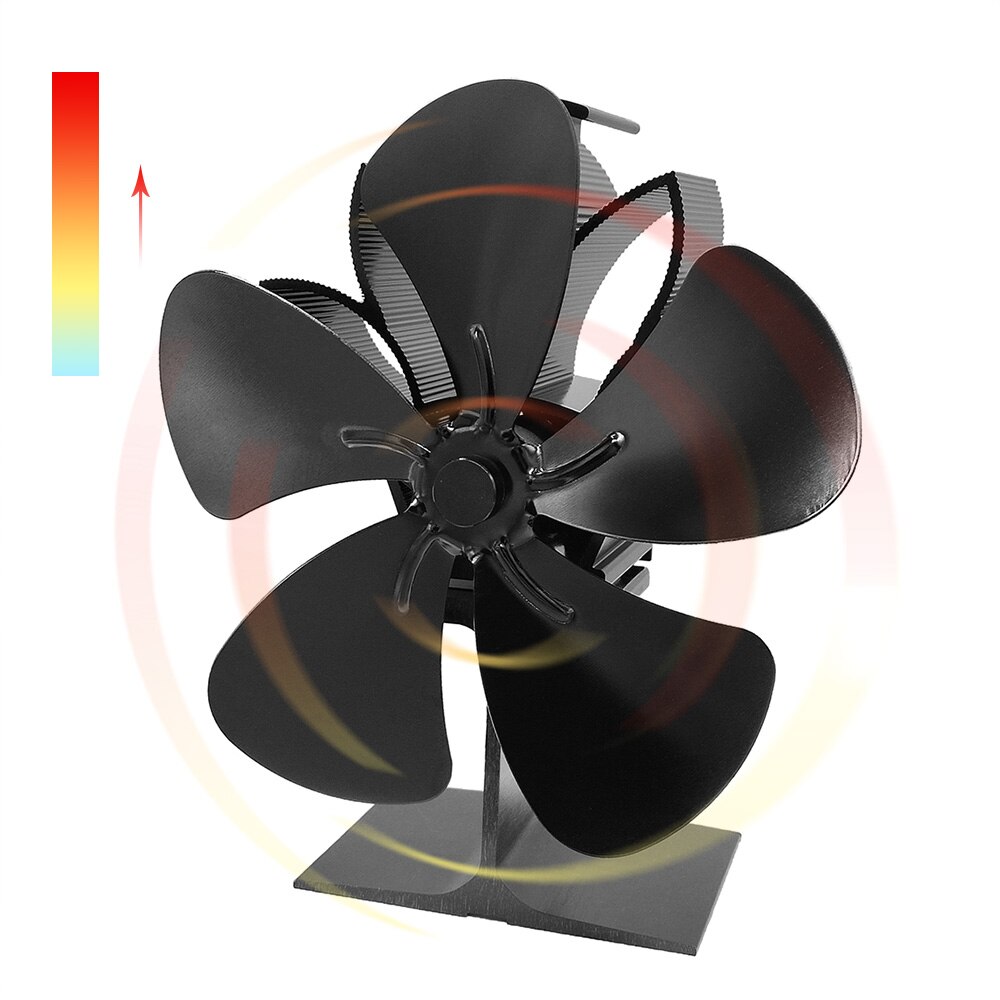 Stille hjem komfur ventilator varmedrevet brændeovn top pejs varmedrevet komfur ventilator 5 knive pejs ventilator brændeovn