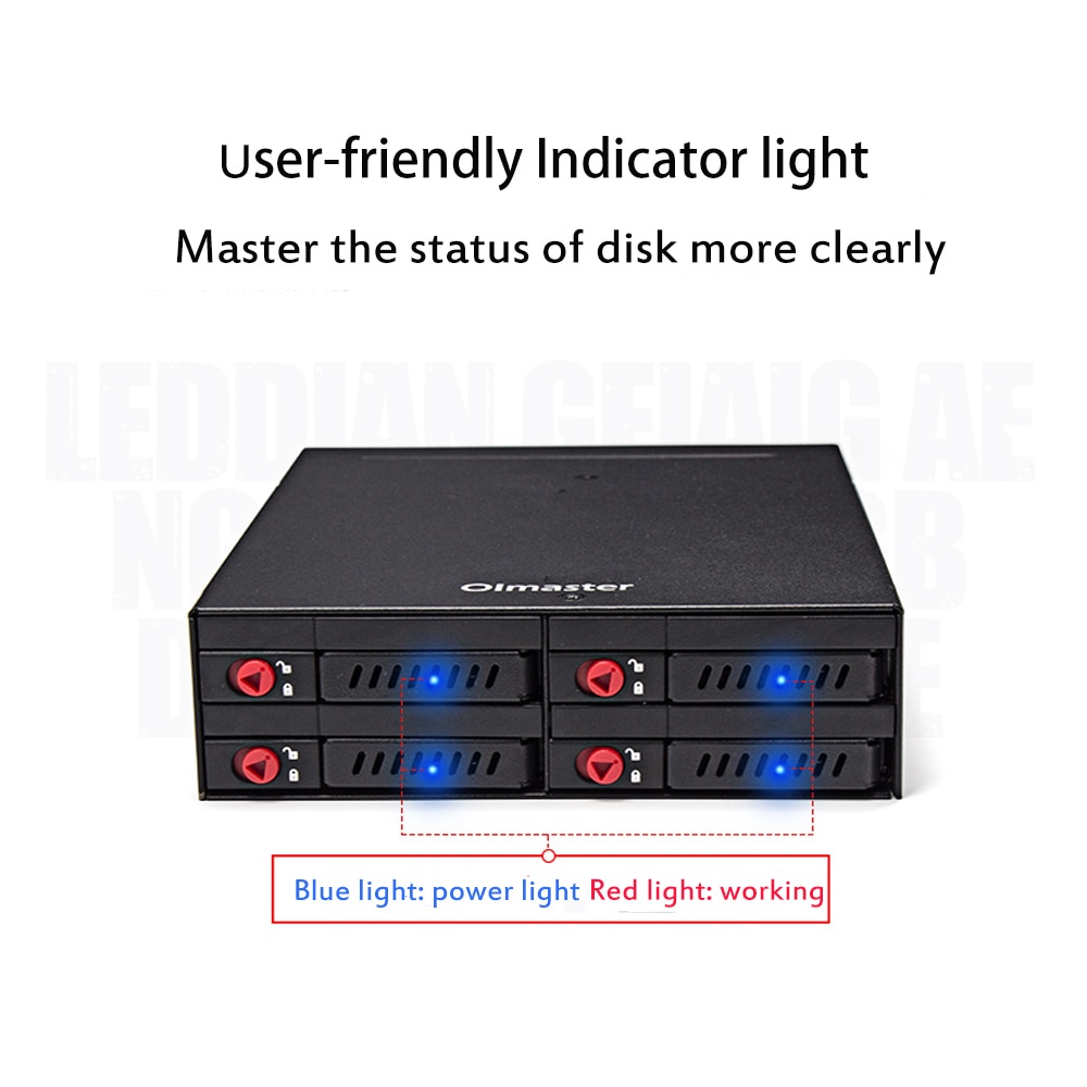 Oimaster 4 fack 2.5 '' sata hdd ssd hårddisk mobil rack backplane med nyckellås locker funktion 6 gbps för 5.25 '' drive bay
