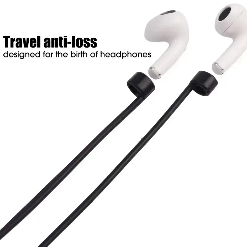 Anti-verloren Silikon Kopfhörer Seil Kabel Für AirPods 1 2 3 Profi Drahtlose Bluetooth Kopfhörer Nacken Gurt Kabel Kopfhörer kabel Halfter