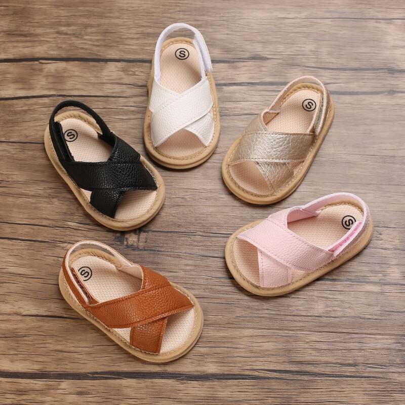 Roma-sandalen für babys (jungen und mädchen) mit kreuzmuster, weicher sohle, Ideal für sommer, Strand und freizeit, erste lauflernschuhe für babys ab 0-18 monaten