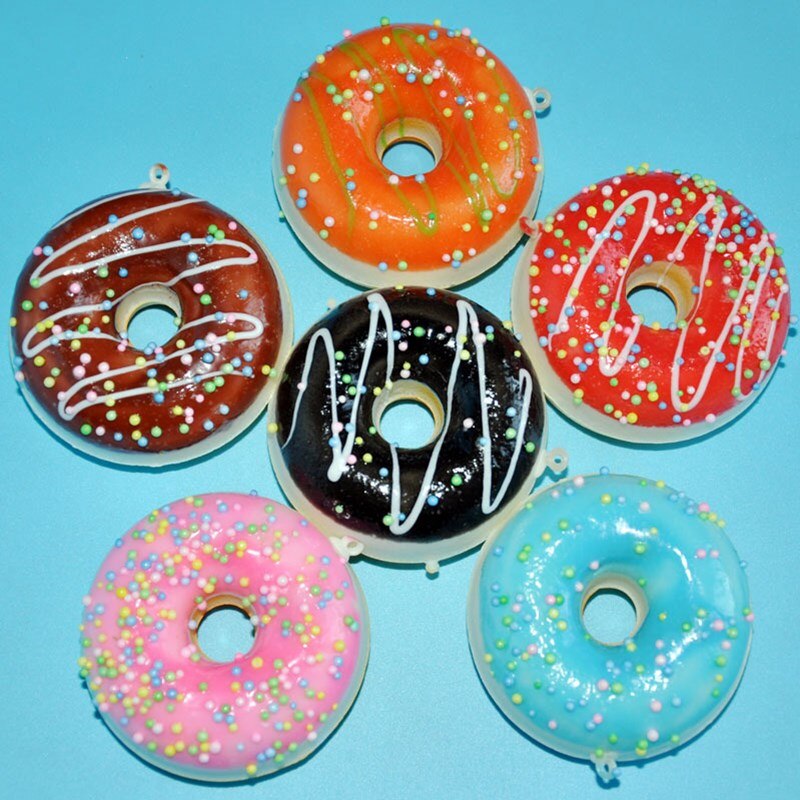 1 Stuks Leuke Zoete Donut Doughnut Keychain Pendantsouvenirs, Simulatie Voedsel Voor Kids Bericht Houder Decoratie