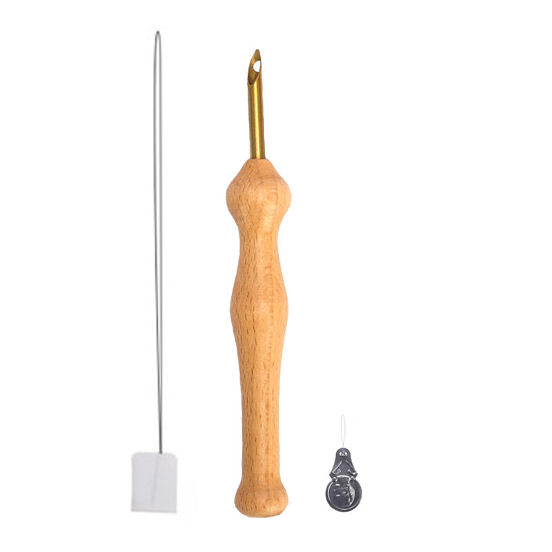 Conjunto de madeira com agulha para costura, acessórios de costura mágica, bordado, conjunto de tecido, argola, pano, ferramentas de costura manual