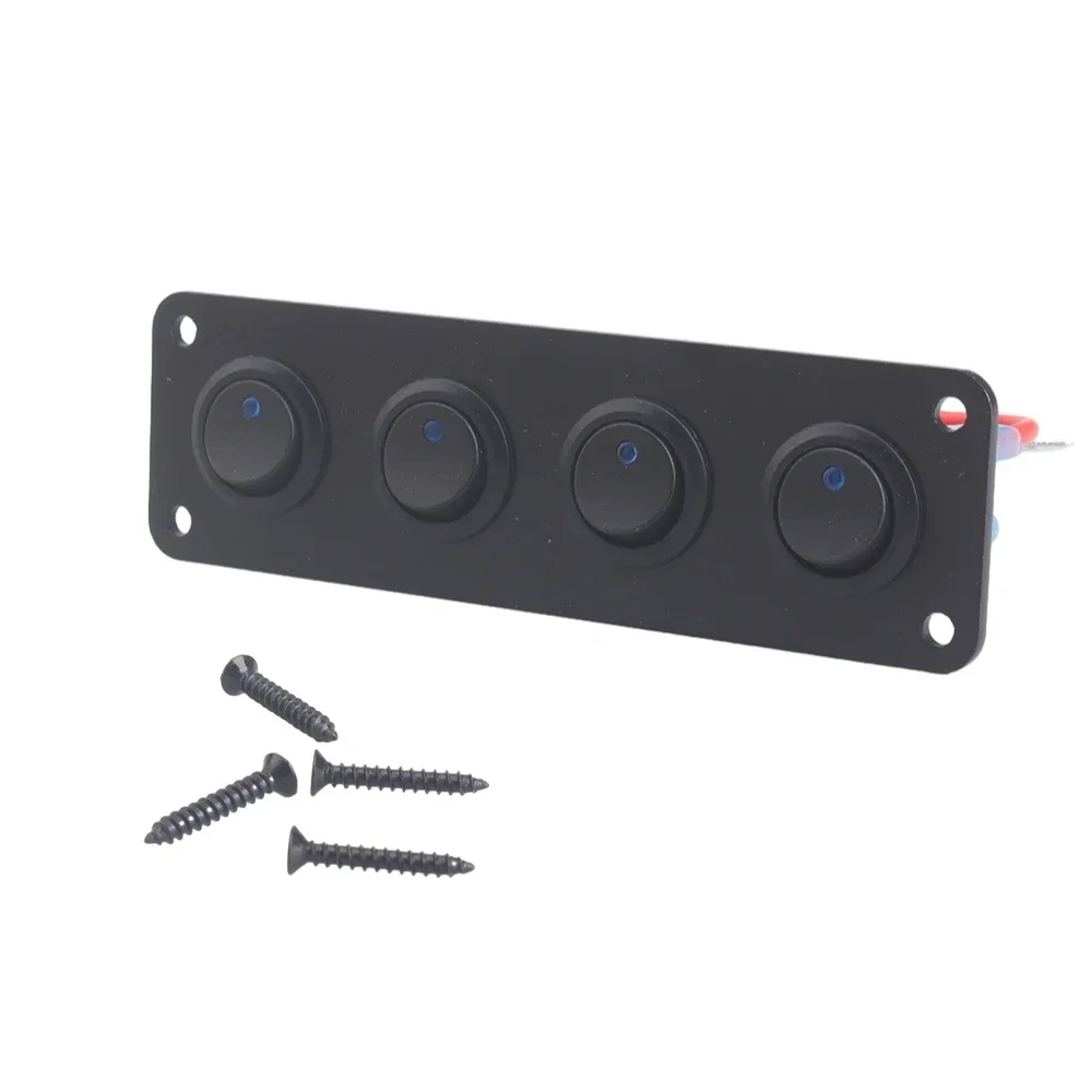 12V 1-5 Gang Universal Toggle Switch Panel USB Car Boat Marine RV Truck Blue LED Styling Accessories Marine Rocker Switch: green