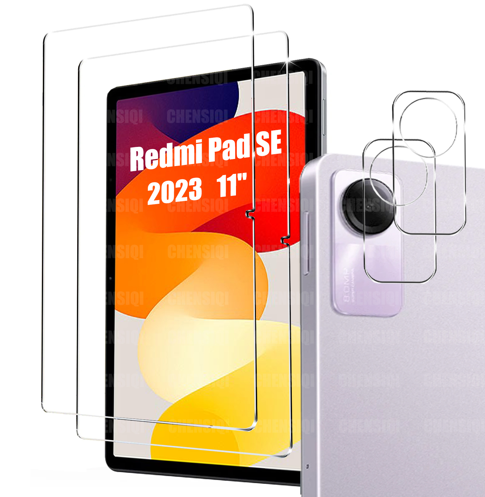 Screenprotector voor Xiaomi Redmi Pad SE (11 inch) 2023 Tablet Gehard glas Film Achteruitrijcamerabeschermer Anti-val/Anti-kras