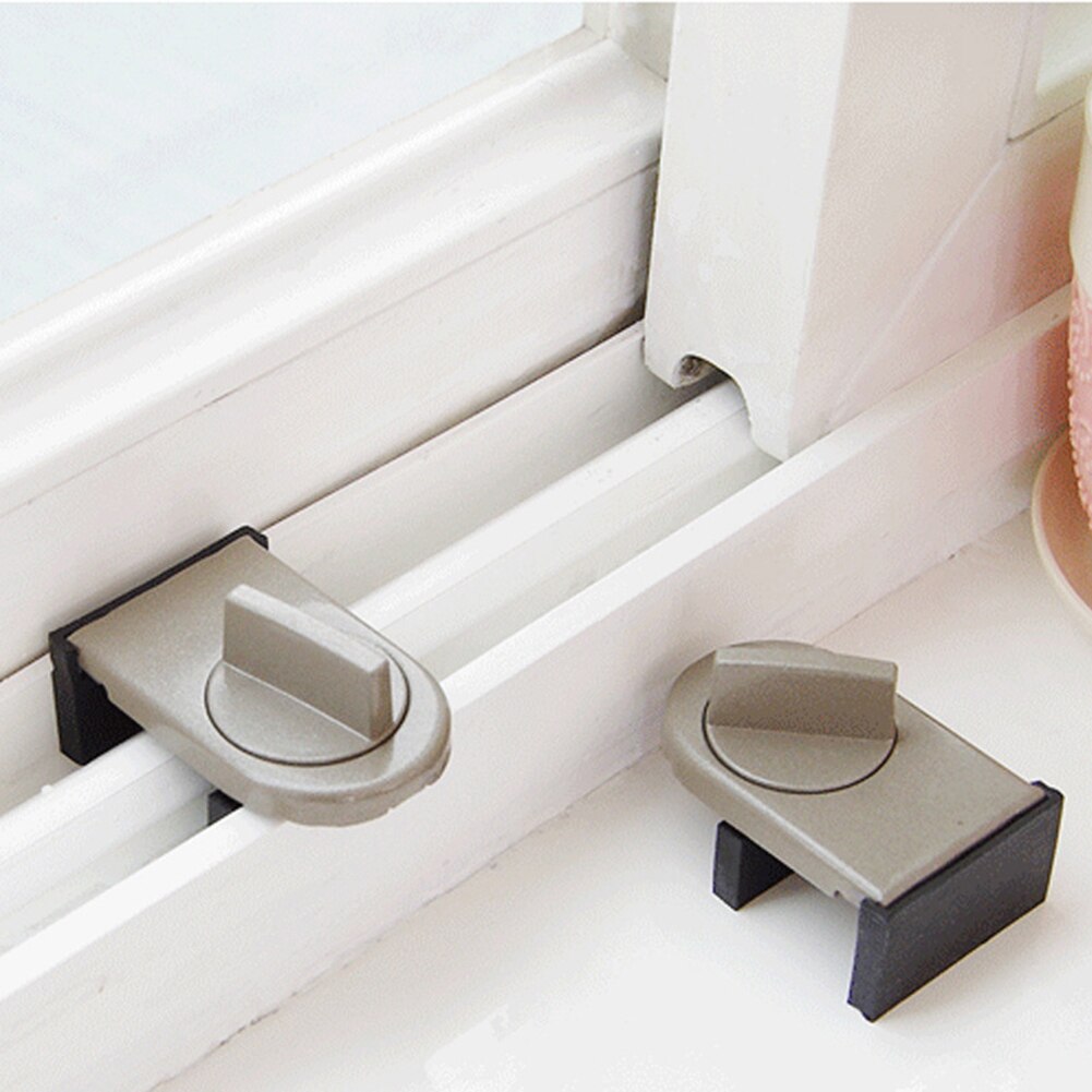 Vindueslås justerbar sikkerhedsdørlås tyverisikring lås vinduespropper aluminiumslegering børnesikringslåse