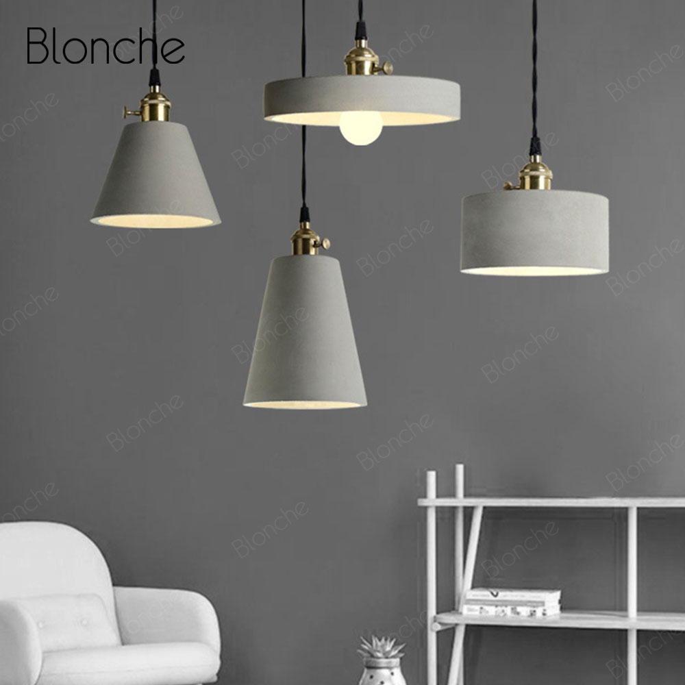 Loft cement taklampor retro industriell taklampa för bar restaurang café inredning hänglampa modern led belysningsarmaturer