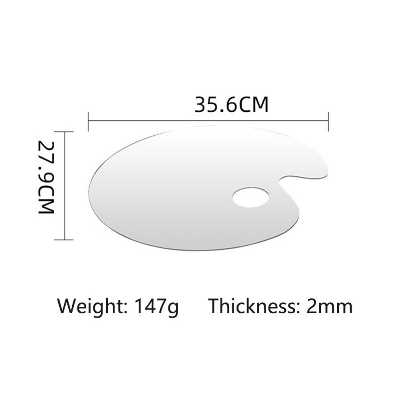 Transparent Paints Tins Box Palette Painting Storage Paint Tray Palette Acrylic Paint Palettes With Thumb Hole Oval Paint Tray: B