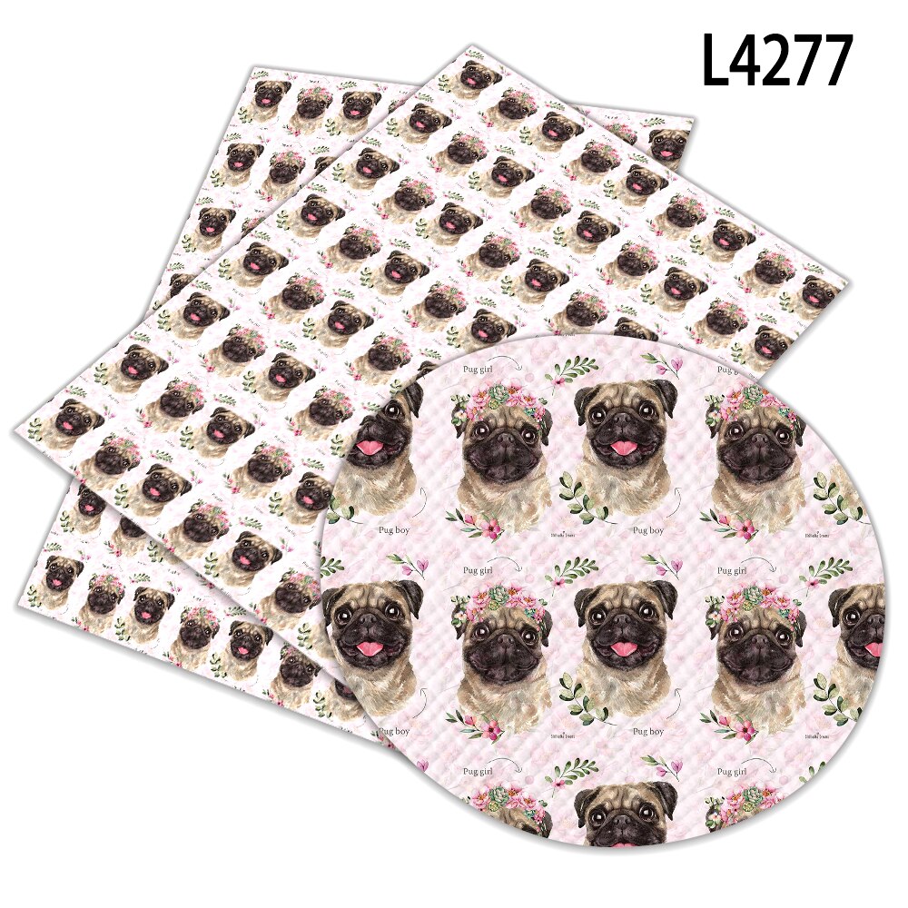 Feuilles de cuir synthétiques A4 22x30cm pour bricolage, imprimés de dessins animés d'animaux différents, fournitures de couture faites à la main, décor de vêtements: L4277