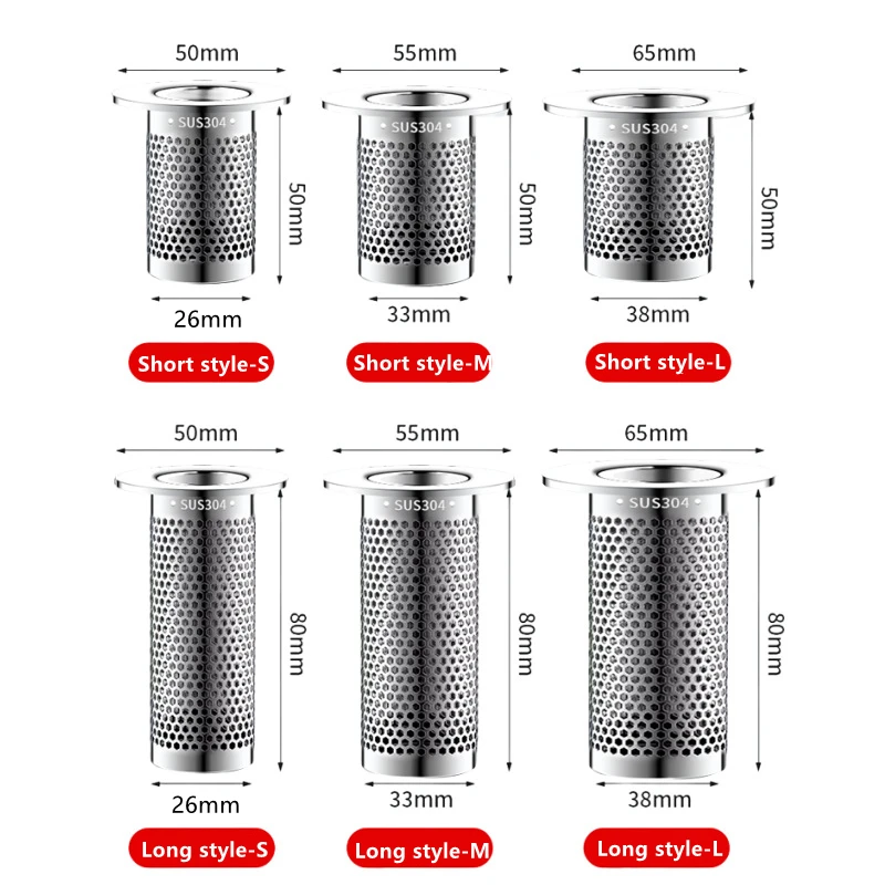 Roestvrijstalen gootsteenfilter Mesh Afvoerputje Filter Mesh Aanrecht Anti-verstopping Filter Badkamer Haarvanger Gootsteenaccessoires
