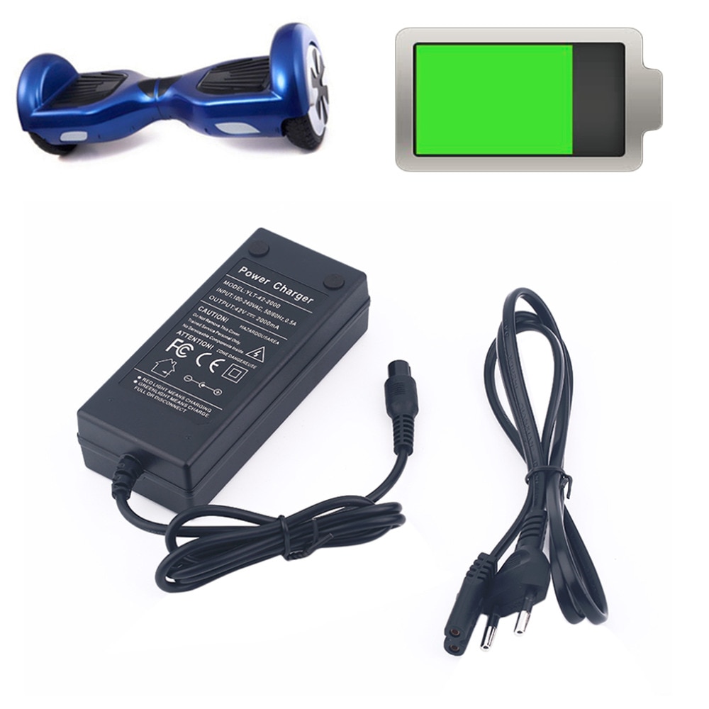 Battery Charger for Electric Drive Smart Balance Wheel Self Balancing Scooter Hover Board 42V 2A EU Plug