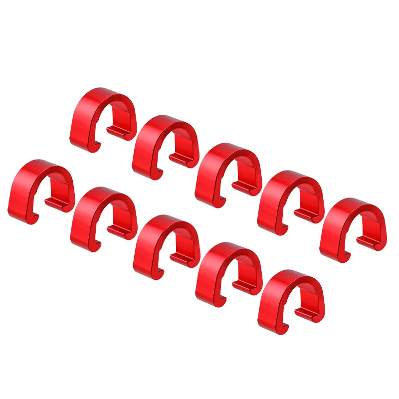 MUQZI 10pcs Bicycle Brake Cable C-Clips Hydraulic Hose Housing Shift Cable Clamps Hose Cable Guide Clamps: PURPLE