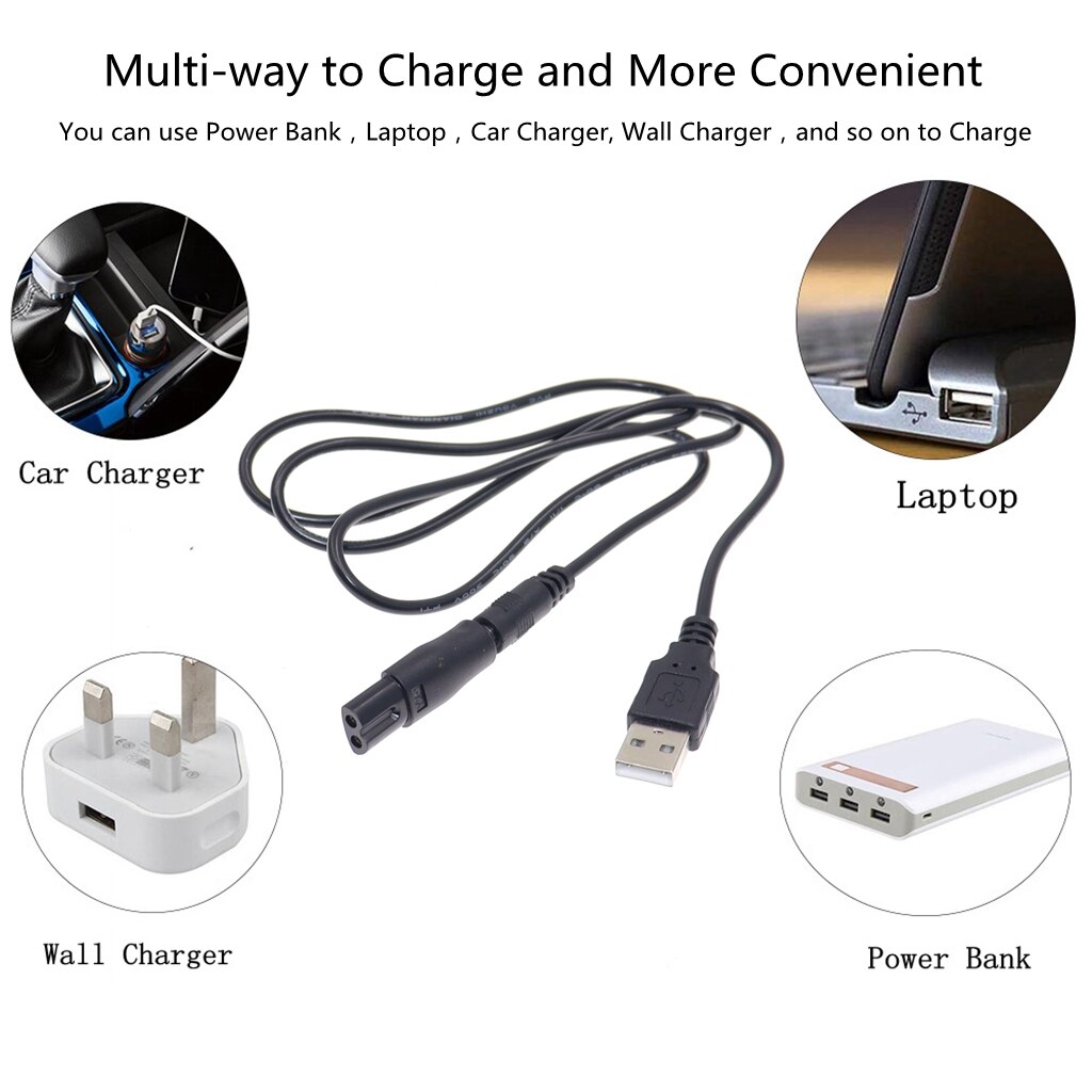 DC Converter for Shaver Hair Clipper DC5.5*2.1mm Male To C8 Tail Female Power Supply Conversion Interface Plug Adapter