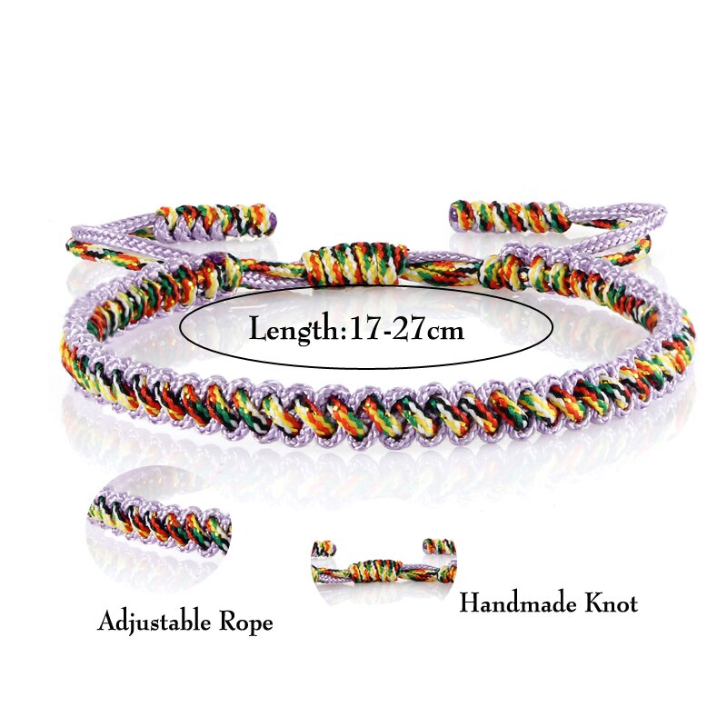 MultiColor Lucky Handmade Rope Buddha Anklet Bracelet Tibetan Buddhist Braided Thread Knots Bangles For Women And Men Bracelets