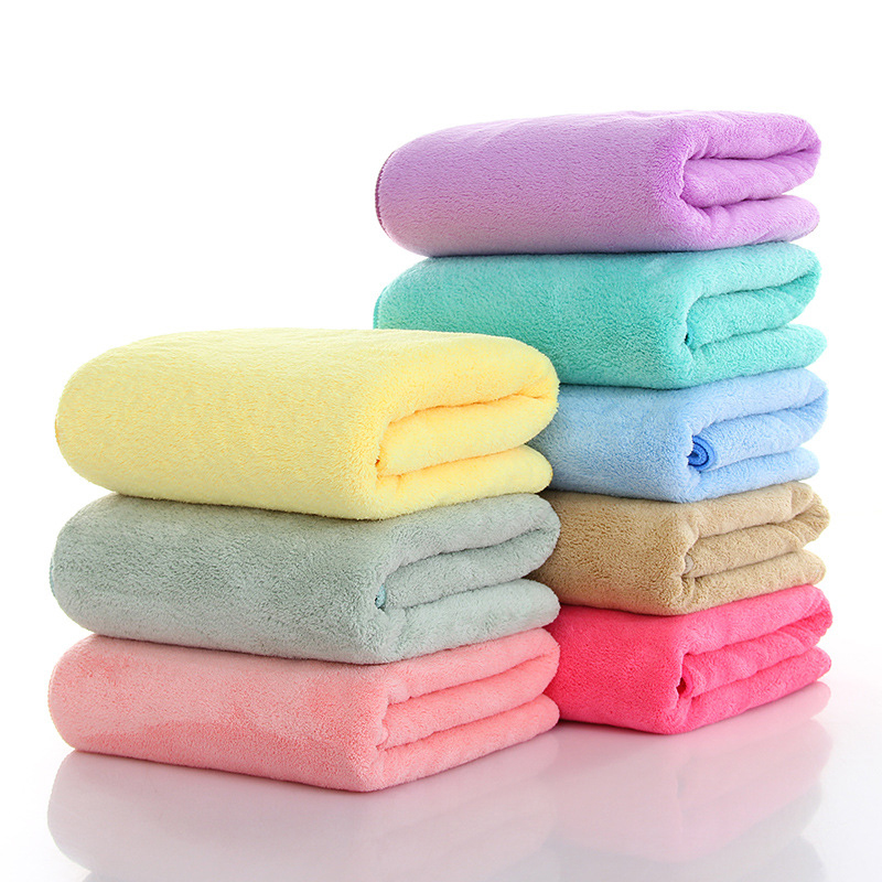 Coral Velvet Face Towel Solid Color Quick-drying Soft Absorbent Microfiber Bath Towel Comfort Household Bathroom Towel