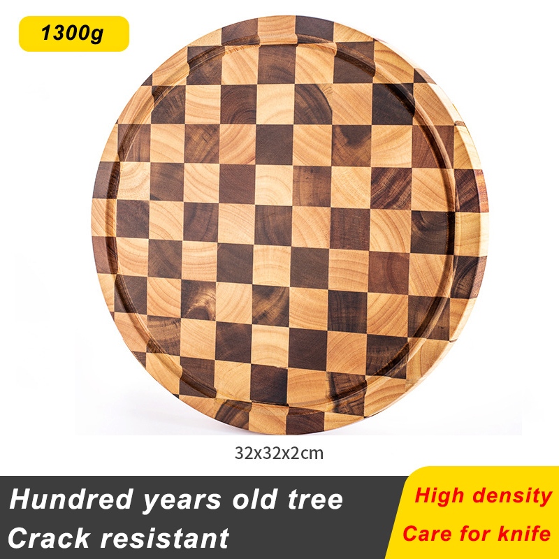 XITUO tavola in legno di acacia giunzione naturale grande utensili da cucina in legno nero di alta qualità tagliere antiscivolo per verzura in legno massello