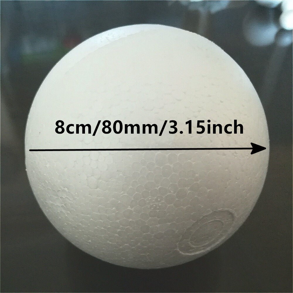 8cm 18 kpl valkoinen muovailuvaahtopallo askartelu polystyreeni styroksipallot koristevaahtomuovi pyöreä pallo 80mm 3.15 tuumaa: Default Title
