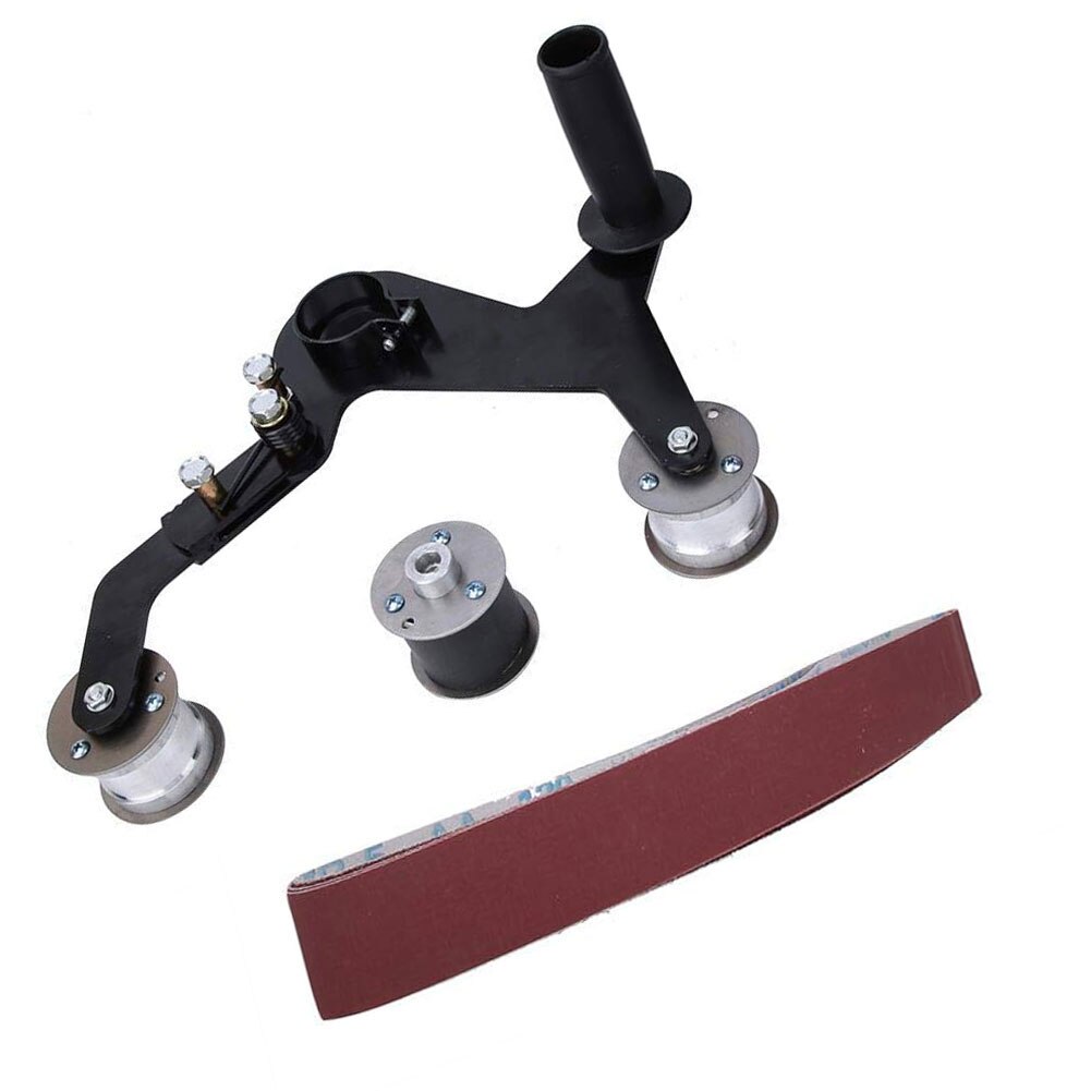 Hand Grinder Polijstmachine M14 Schuren Riem Machine Dark Red Ronde Buis Bandschuurmachine Voor Slijpen Smeden Polijsten Gemonteerd Leuningen